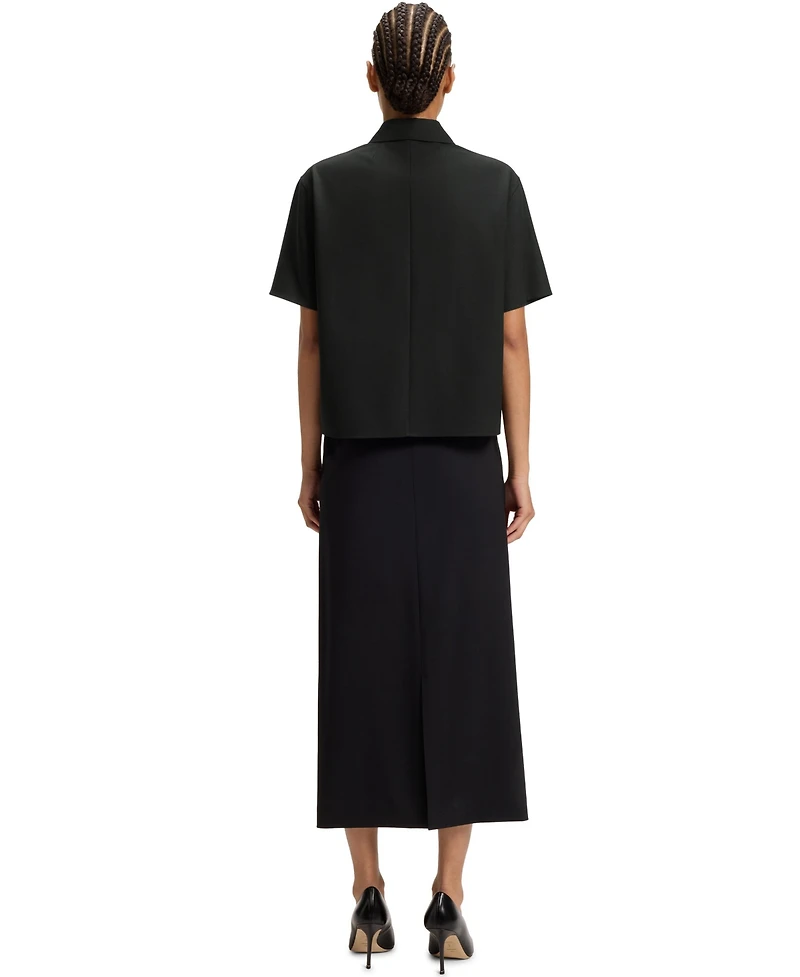 Boss by Hugo Women's Virgin Wool Regular-Fit Blouse