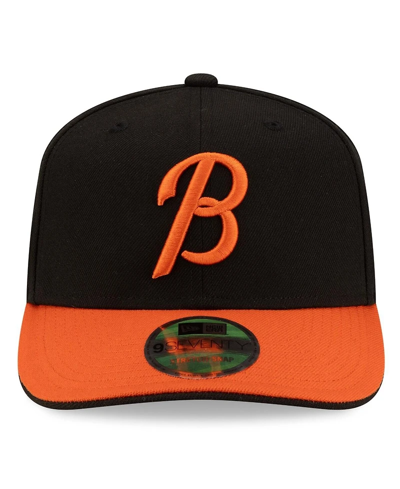 New Era Men's Black/Orange Baltimore Orioles Player Replica 9SEVENTY Adjustable Hat
