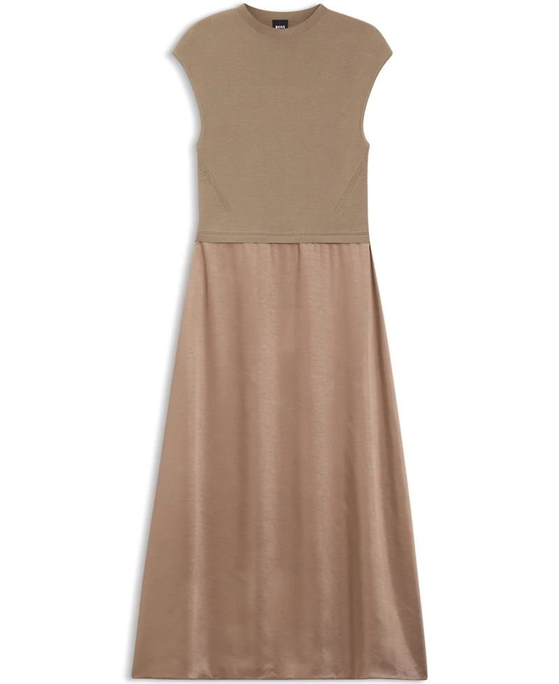 Boss by Hugo Women's Satin Skirt Knitted Dress