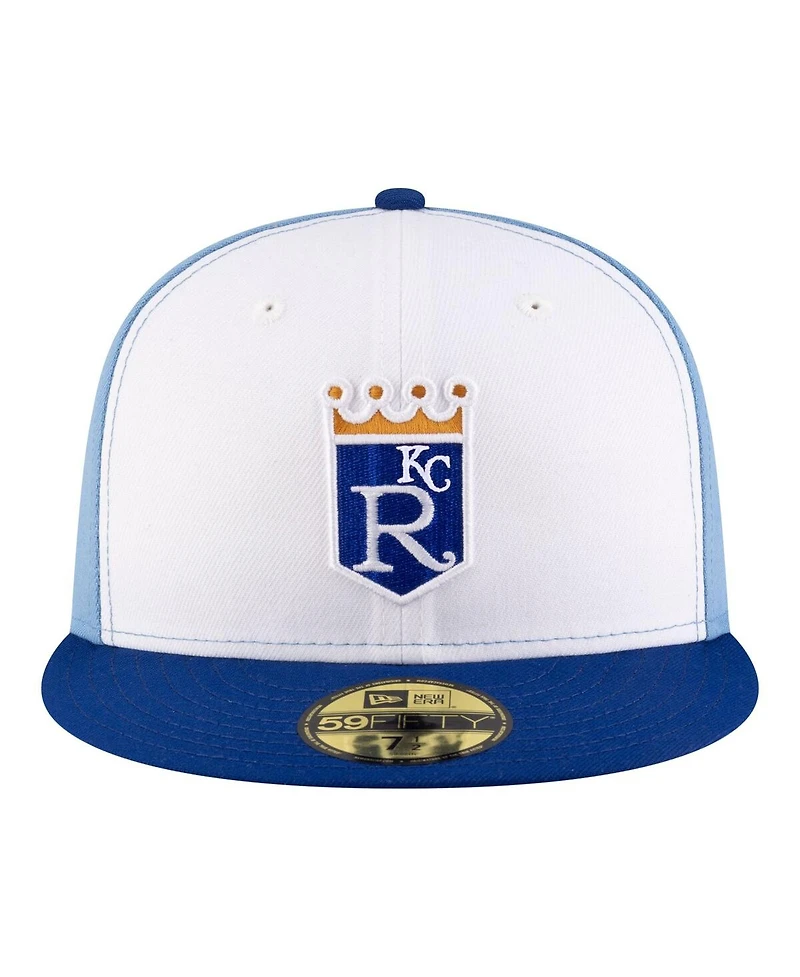 New Era Men's White/Light Blue Kansas City Royals Authentic Collection On-Field 59FIFTY Fitted Hat