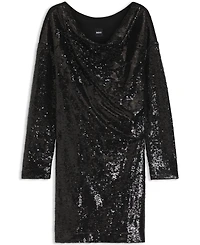 Boss by Hugo Women's Draped-Neckline Sequin Dress