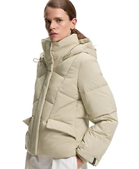 Boss by Hugo Women's Hooded Piped Detail Padded Jacket