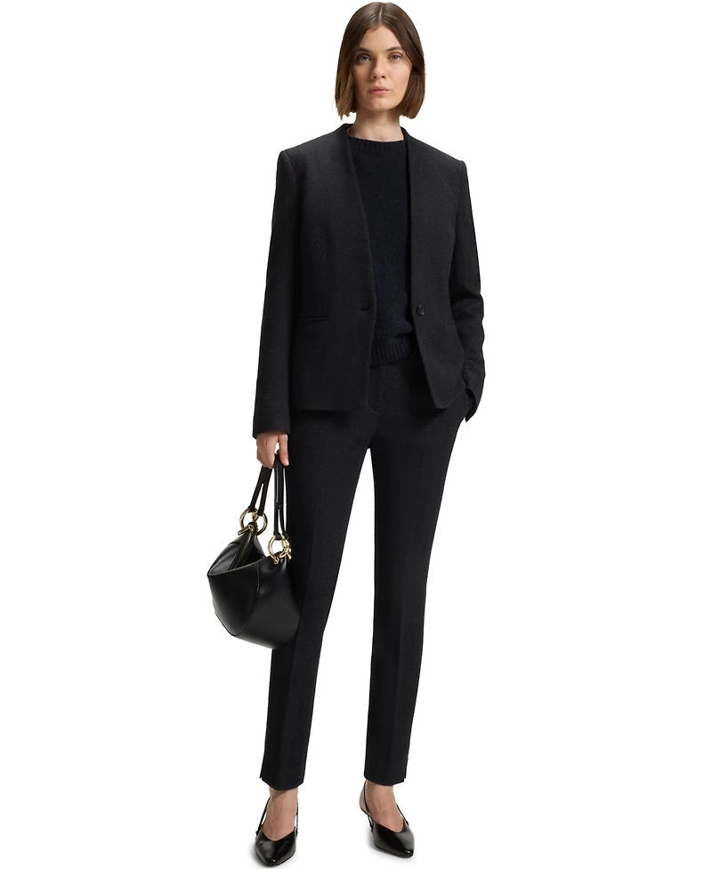 Boss by Hugo Women's Crease-Resistant Herringbone Slim-Fit Pants