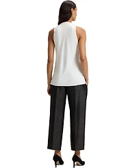 Boss by Hugo Boss Women's Satin Draped Neckline Sleeveless Top