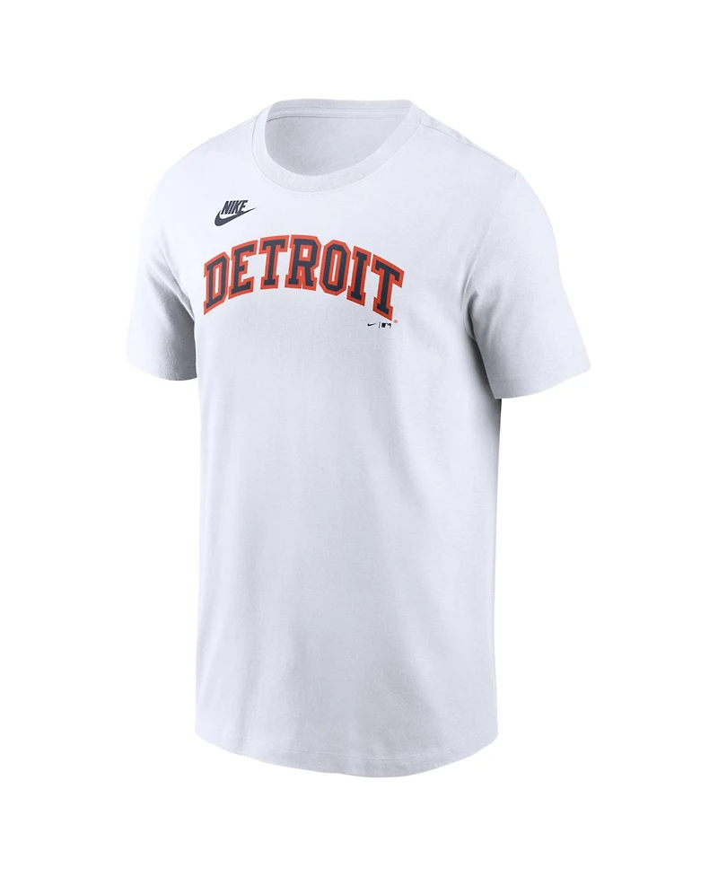 Nike Men's White Detroit Tigers Cooperstown Collection Wordmark T-Shirt