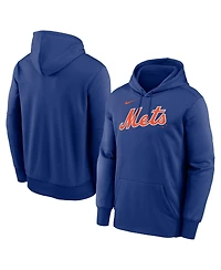 Nike Men's Royal New York Mets Primary Wordmark Therma Hoodie