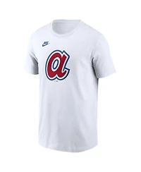Nike Men's White Atlanta Braves Cooperstown Collection Logo T-Shirt