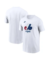 Nike Men's White Montreal Expos Cooperstown Collection Logo T-Shirt