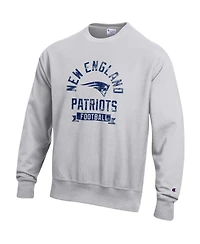 Champion Men's Heather Gray New England Patriots Reverse Weave Fleece Pullover Sweatshirt