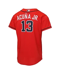 Nike Big Boys and Girls Ronald Acuna Jr. Red Atlanta Braves Alternate 2 Replica Jersey