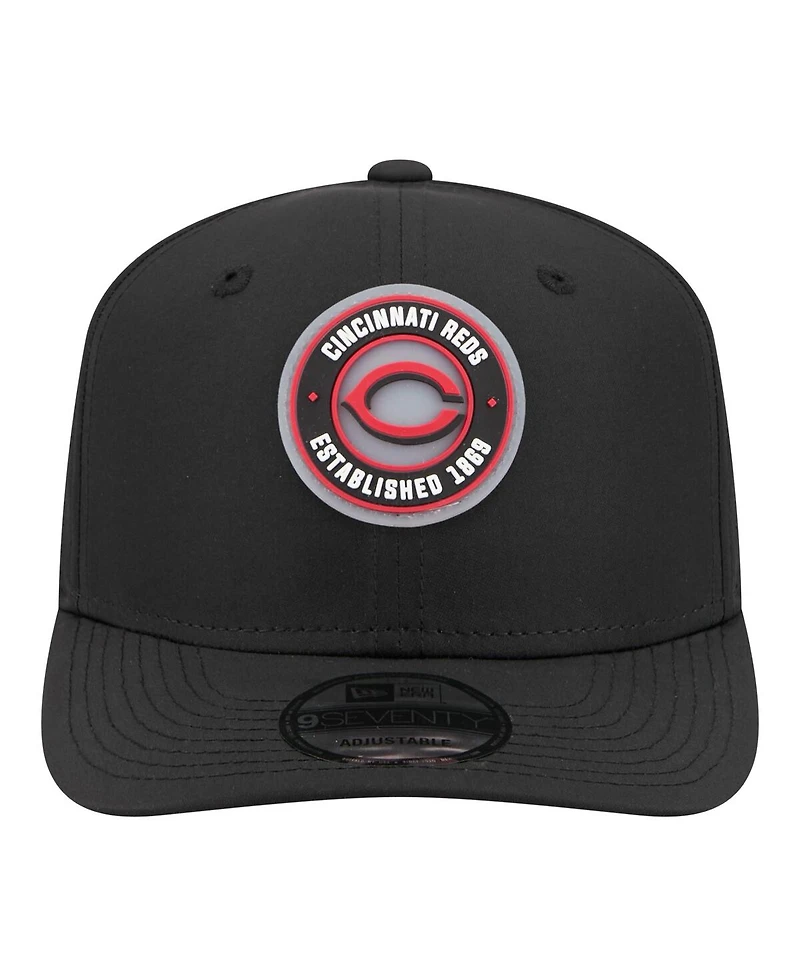 New Era Men's Black Cincinnati Reds Circle 9SEVENTY Adjustable Hat