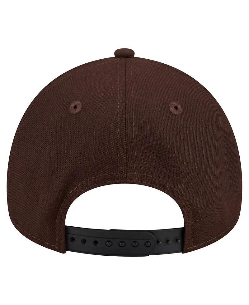 New Era Men's Dark Brown Green Bay Packers Burnt Wood A-Frame 9FORTY Adjustable Hat