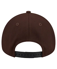 New Era Men's Dark Brown Green Bay Packers Burnt Wood A-Frame 9FORTY Adjustable Hat