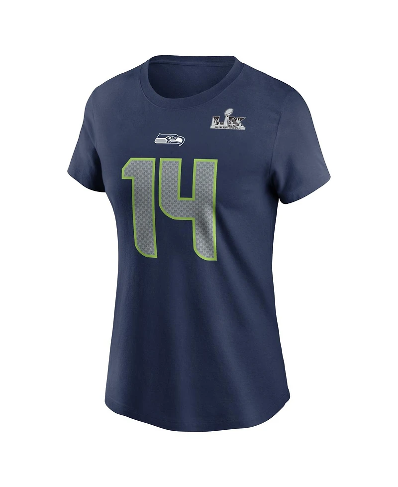 Nike Women's Sam Darnold College Navy Seattle Seahawks Super Bowl Lx Patch Name Number T-Shirt