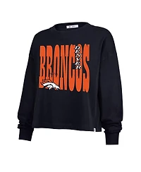 '47 Brand Women's Navy Denver Broncos Stacked Sydney Long Sleeve T-Shirt