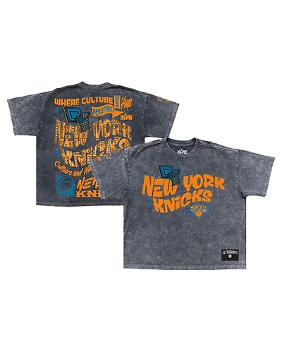 Two Hype Men's Black New York Knicks Culture Clash Collection Premium T-Shirt