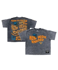 Two Hype Men's Black New York Knicks Culture Clash Collection Premium T-Shirt