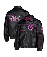 The Wild Collective Men's and Women's Black Minnesota Timberwolves City Edition Full-Snap Jacket