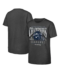 Fanatics Big Boys and Girls Charcoal Seattle Seahawks Super Bowl Lx Champions Prestigious Run Helmet T-Shirt