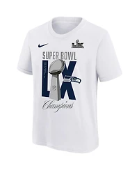 Nike Big Boys and Girls White Seattle Seahawks Super Bowl Lx Champions Lombardi Trophy T-Shirt