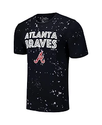 Majestic Threads Men's Black/White Atlanta Braves Splatter T-Shirt