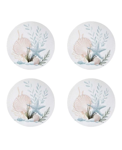 Avanti Starfish Woven Braided Round Placemats, Set of 4