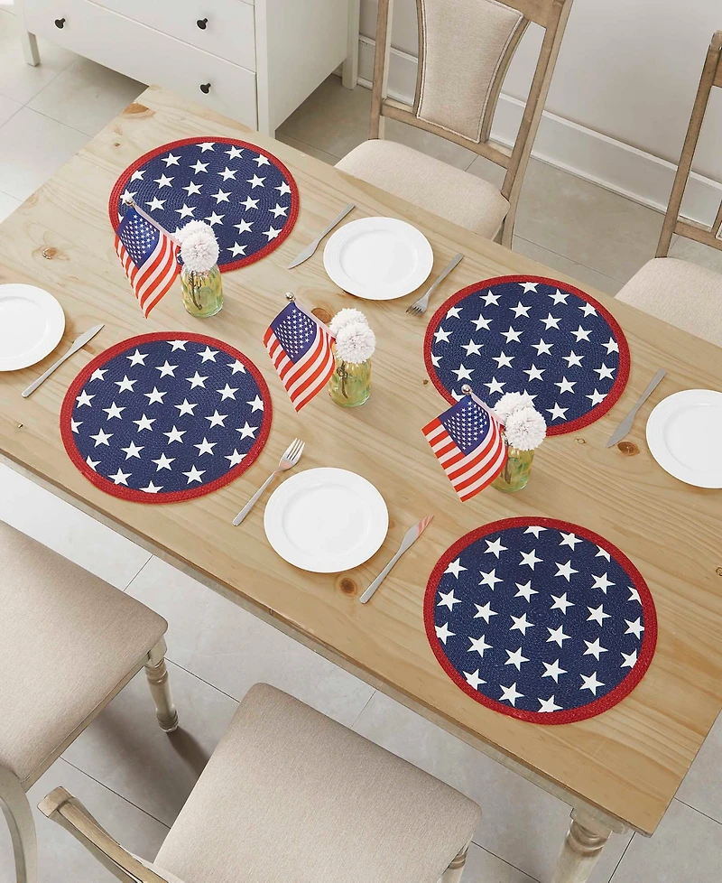 Avanti Liberty Woven Braided Round Placemats, Set of 4