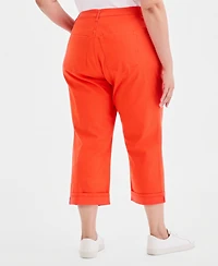Style & Co Plus Curvy Roll-Cuff Capri Jeans, Created for Macy's