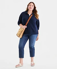Style & Co Plus Luxsoft French Terry Half-Zip Sweatshirt, Macy's Exclusive