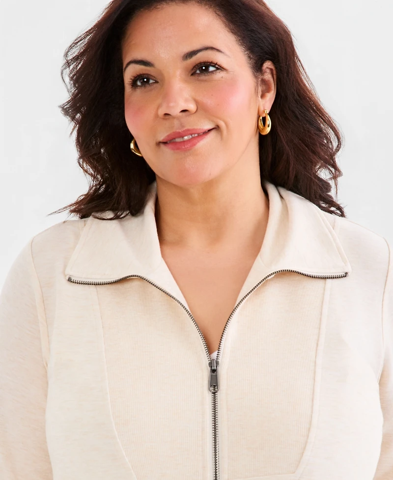 Style & Co Plus Luxsoft French Terry Zip Jacket, Macy's Exclusive