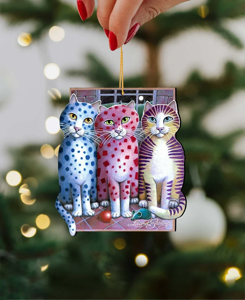 Designocracy Board Meeting Pets Holiday Ornaments, Set of 2