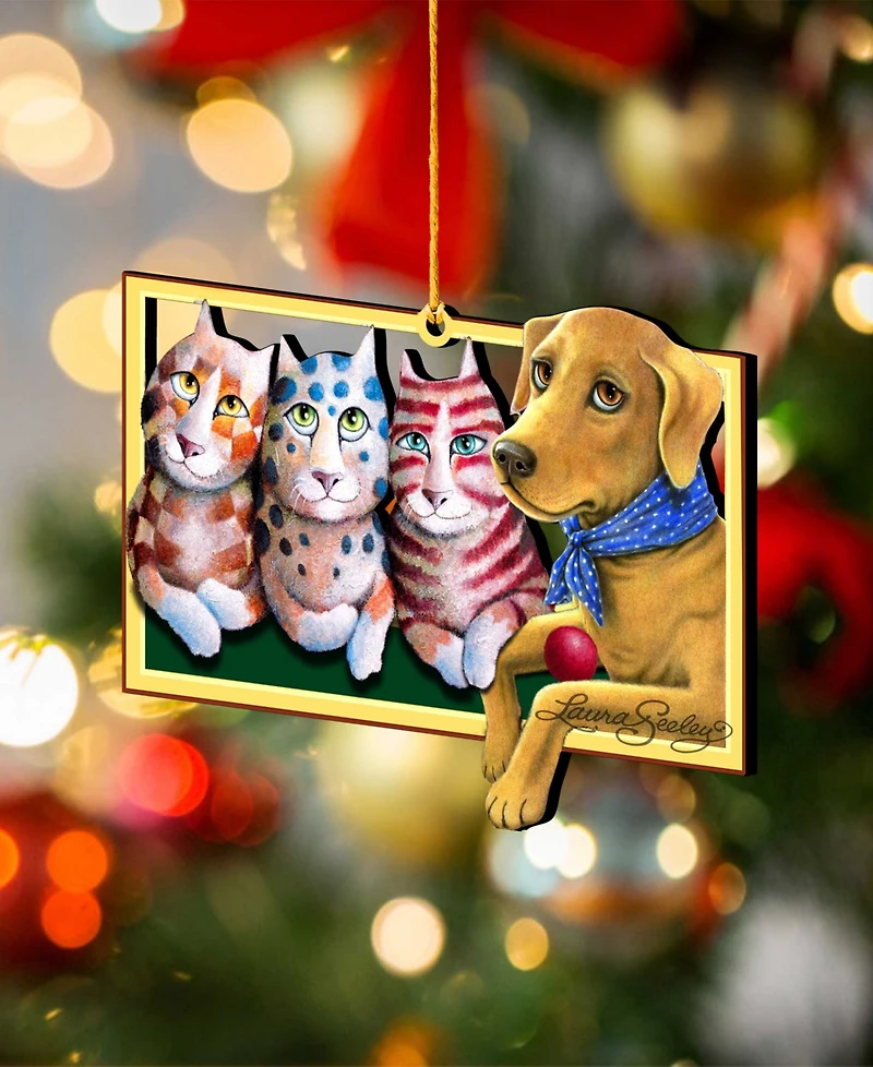 Designocracy the Dog Pets Holiday Ornaments, Set of 2