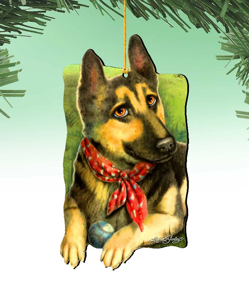 Designocracy Dog Training Pets Holiday Ornaments, Set of 2