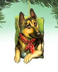 Designocracy Dog Training Pets Holiday Ornaments, Set of 2