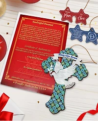 Designocracy Blessings Cross Holiday Ornaments, Set of 2