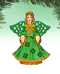 Designocracy Irish Angel Holiday Ornaments, Set of 2