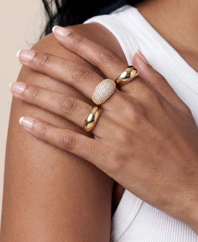 Ettika Timeless Glamour 18k Gold Plated Ring Set