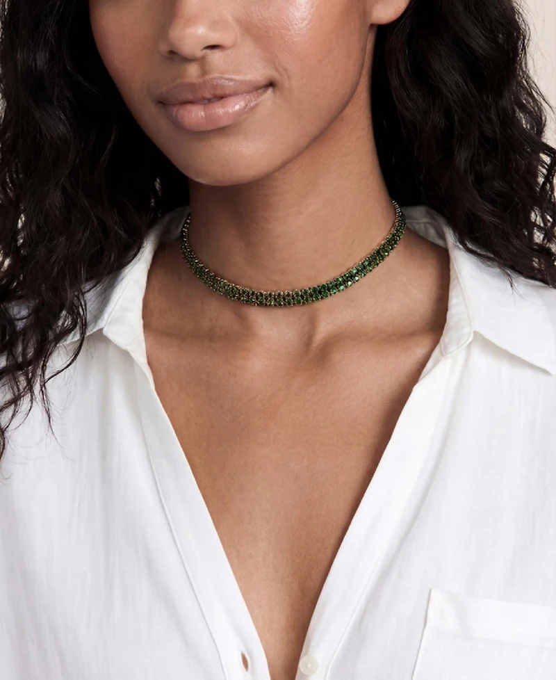 Ettika Two Rows of Crystal Sparkle Choker Necklace