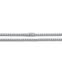 Sterling Silver White Gold Plated Cubic Zirconia 2MM Tennis Necklace