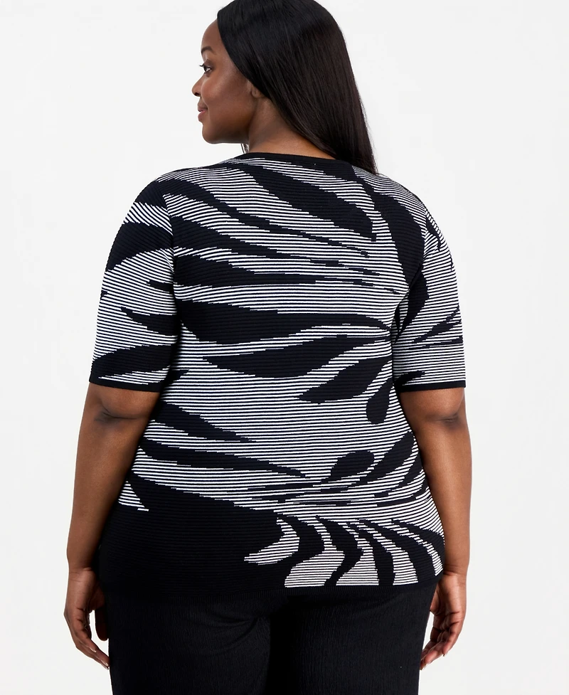 Anne Klein Plus Short-Sleeve Cardigan