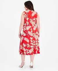 Anne Klein Essentials Plus Faux-Placket A-Line Dress