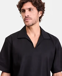 Alfani Men's Short-Sleeve Johnny Collar Shirt, Macy's Exclusive