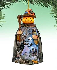 Designocracy Christmas Pumpkin Holiday Ornaments, Set of 2