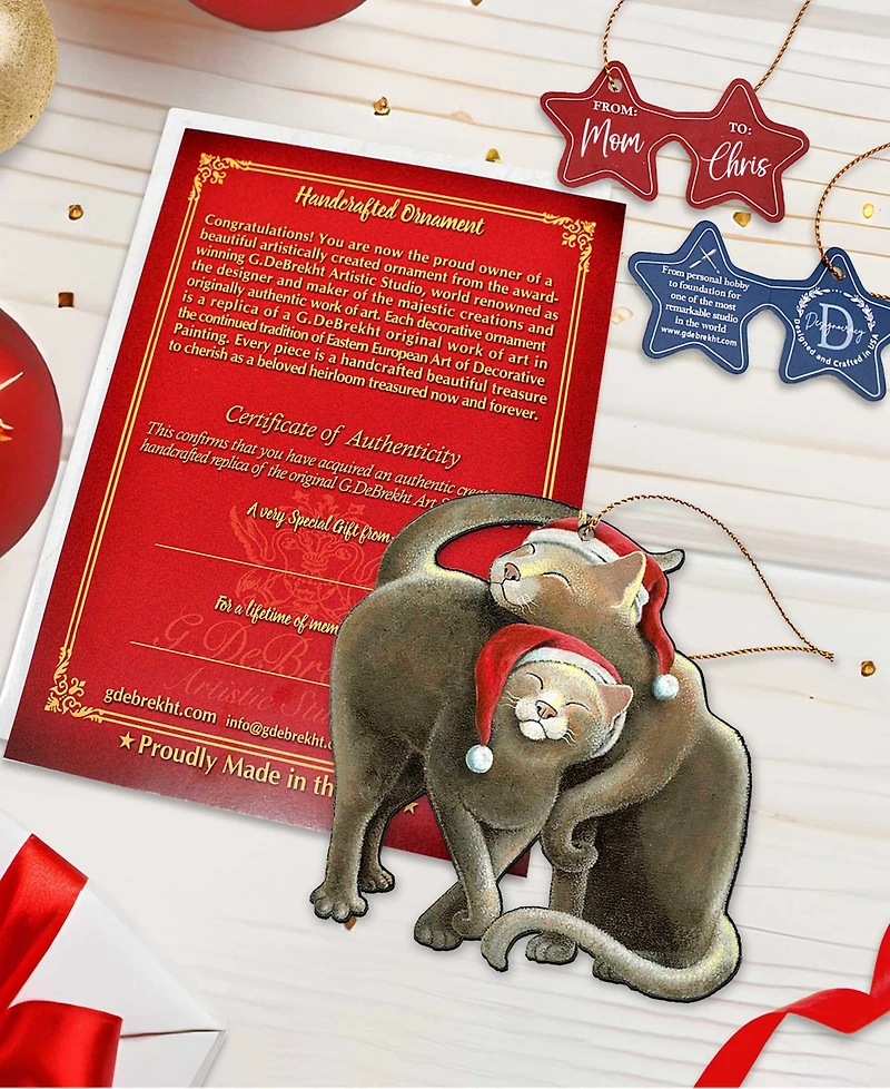 Designocracy Party Cats Holiday Ornaments, Set of 3