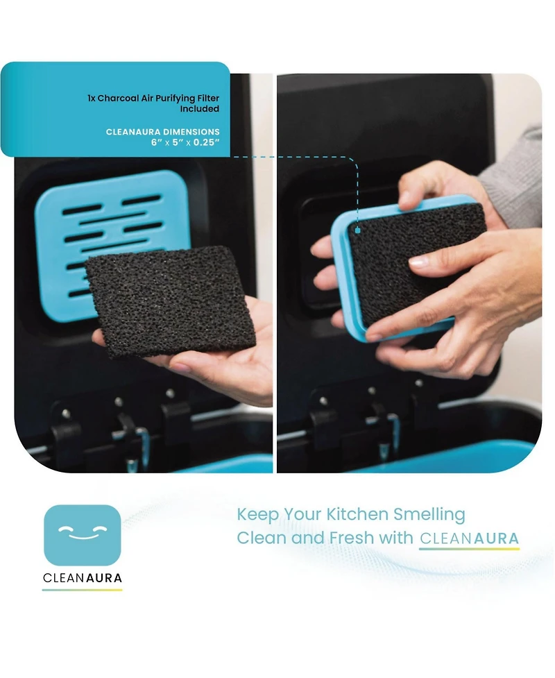 Home Zone Living 19 Gallon Stainless Steel Dual Trash and Recycling Can with CleanAura Odor Control Soft Close Lid