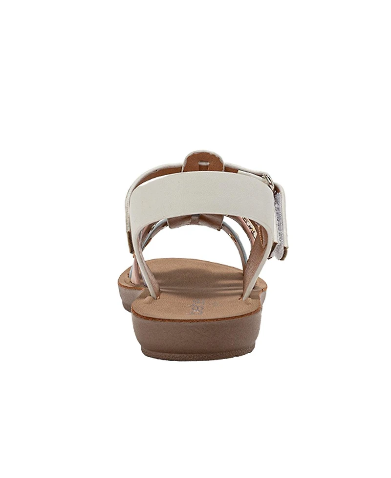 Bebe Big Girls Girl's Fashion Sandals – Dressy Shoes with Decorative Metal Charms
