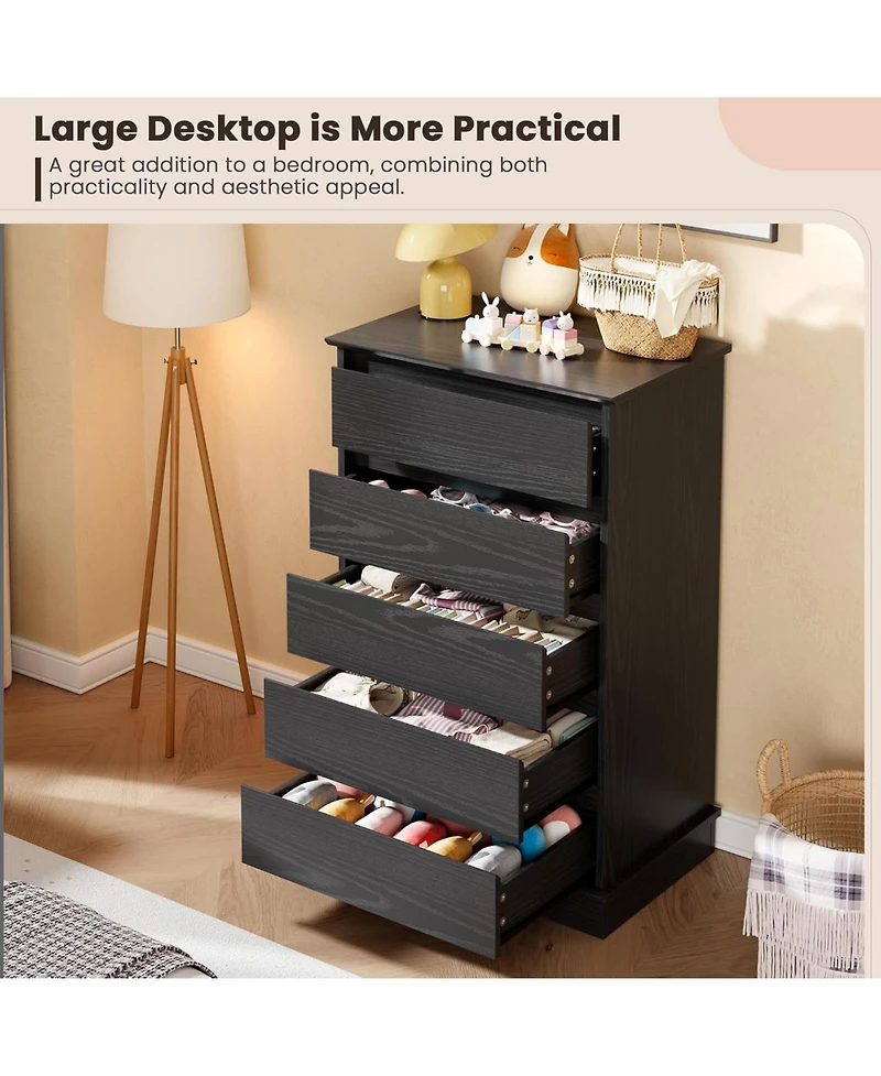 gaomon 5-Drawer Tall Dresser for Bedroom