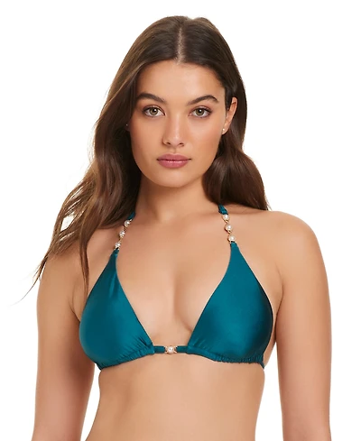 Red Carter Pearls Of Wisdom Classic Triangle Bikini Halter Bra