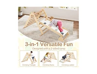 Slickblue 3-in-1 Foldable Climbing Triangle Set with Ramp for Kids