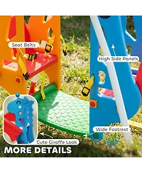 Qaba Kids Indoor Swing with Double Seats and Safety Belts, Mixed-Color